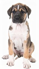 Obraz premium Cute puppy over white background