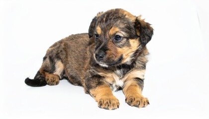 Cute puppy over white background