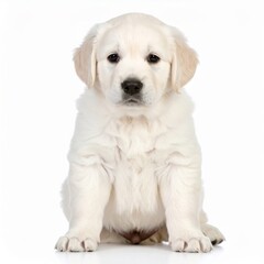 Obraz premium Cute puppy over white background
