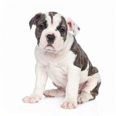 Obraz premium Cute puppy over white background