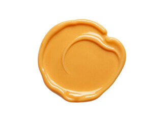 Caramel sauce blob isolated on transparent background