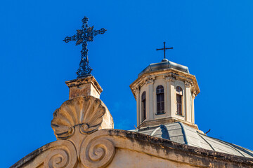 Detail of the dome of the Church of the Holy Sepulchre in Cagliari. Sardinia, Italy