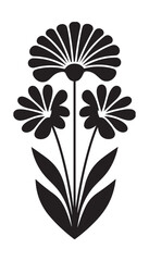 vector illustration of an abstract flower silhouette