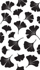 Modern floral with flowers print  seamless pattern with leaves silhouettes