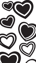 seamless pattern with heart silhouette