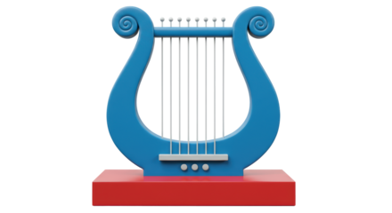 Isolated Blue Lyre Harp