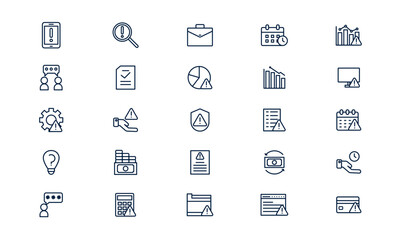 Business risk icon representing uncertainty, financial danger, and strategic challenge in outline style
