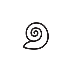 abstract snail icon silhouette