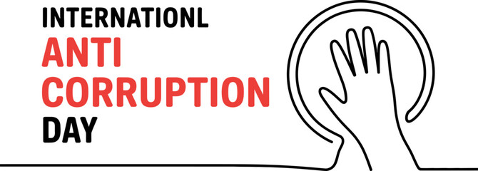 International anti corruption day awareness campaign for transparency and ethical governance today event editable stock vector illustration