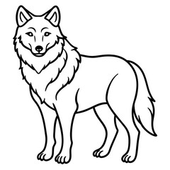 Wolf line art vector