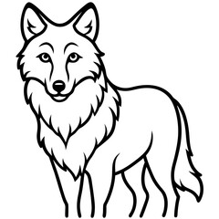 Wolf line art vector