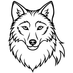 Wolf line art vector