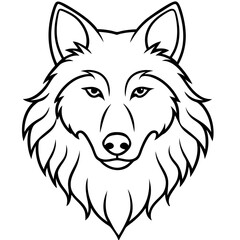 Wolf line art vector