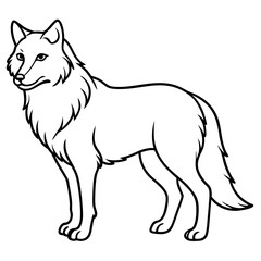 Wolf line art vector