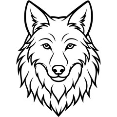 Wolf line art vector