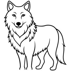 Wolf line art vector