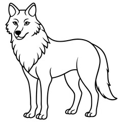 Wolf line art vector
