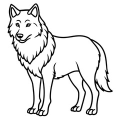 Wolf line art vector