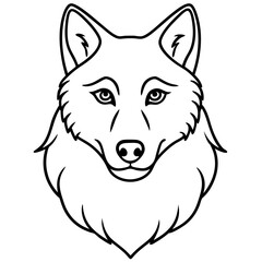 Wolf line art vector