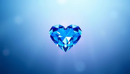 Radiant blue heart diamonds,faceted,soft gradient backdrop,  facets,  art