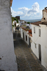 beautiful village of Monsaraz in Portugal Alentejo at the Guardiane River and the Alqueva Reservoir