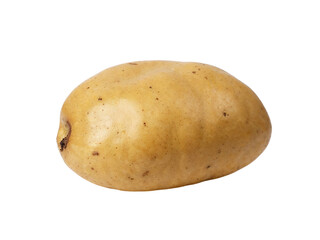 Single yellow potato isolated on transparent background