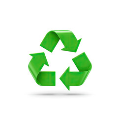 recycle symbol on white background