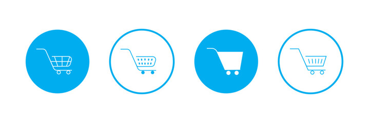 Shopping cart icons set. Internet shop buy symbol. Vector illustration.