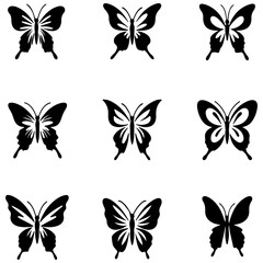 A vector set of butterflies inspired by vintage scientific drawings