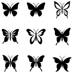 A sophisticated bundle of black and gold premium butterfly vectors