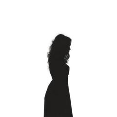 silhouette of a woman isolated on white transparent background PNG image