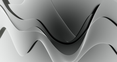 Abstract gray background curved pattern in design 3d render