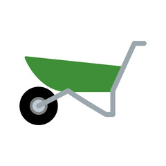 Gardening cart with single wheel
