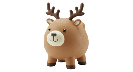 Isolated Cartoon Reindeer Piggy Bank