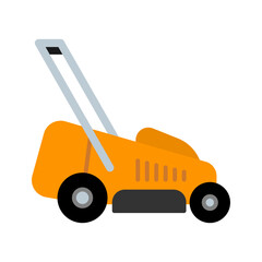 Lawn mower icon with modern flat design