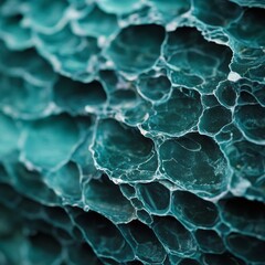 Intricate Texture of a Teal Rock Formation