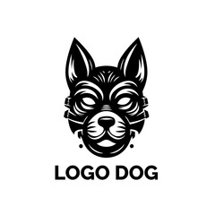 Steampunk Dog Logo: A striking logo showcasing a canine head with intricate steampunk-inspired design elements, perfect for branding or creative projects. 
