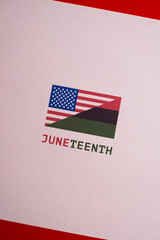Juneteenth Independence Day. Freedom or Emancipation day. Annual american holiday, celebrated in June 19. African-American history and heritage. Poster, greeting card, banner and background