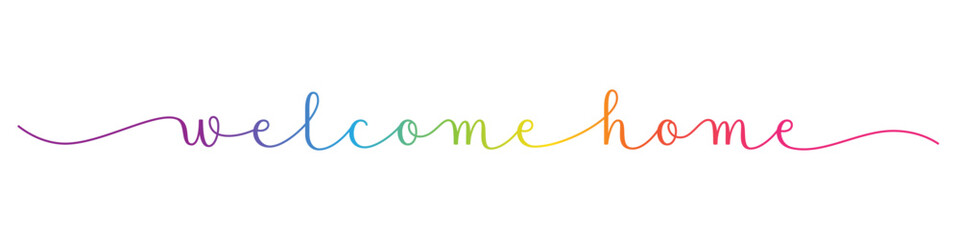 WELCOME HOME vector brush calligraphy banner on white background