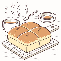 vector illustration of a breakfast