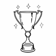 Winner’s Trophy Line Illustration