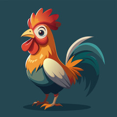  Colorful Rooster Cartoon Vector
