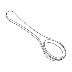Simple elegant line art illustration of a spoon in minimalist design concept