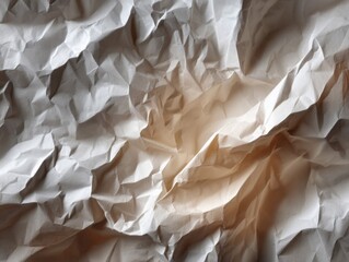 Crumpled Paper Texture Background: White and Brown Creases