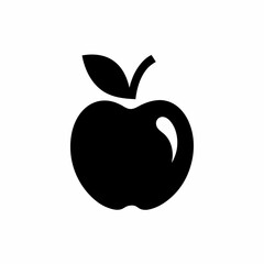 Simple black apple icon fruit graphic design element
