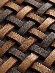 Brown and Dark Brown Woven Wood Texture
