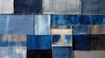 Blue Denim Fabric Texture Swatches
