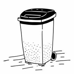 Professional wheeled trash can illustration isolated on white background