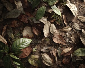 Fallen Leaves on Forest Floor Texture