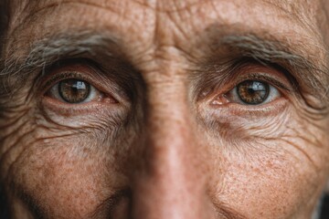 Close-Up Portrait of Elderly Man's Eyes